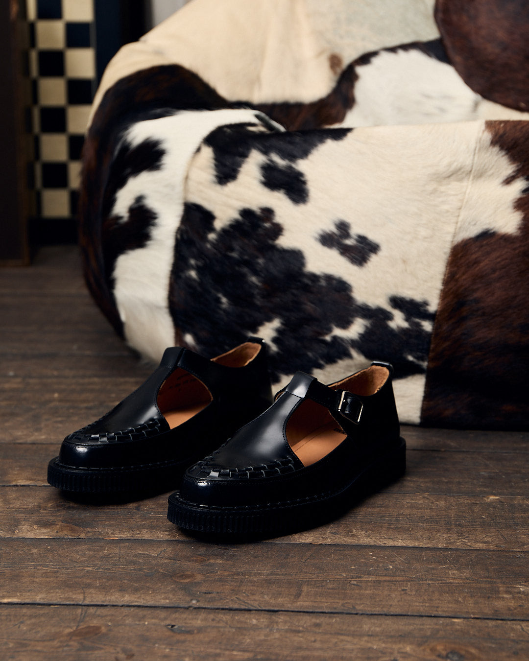 Hatton T-Bar Sandal Black – George Cox