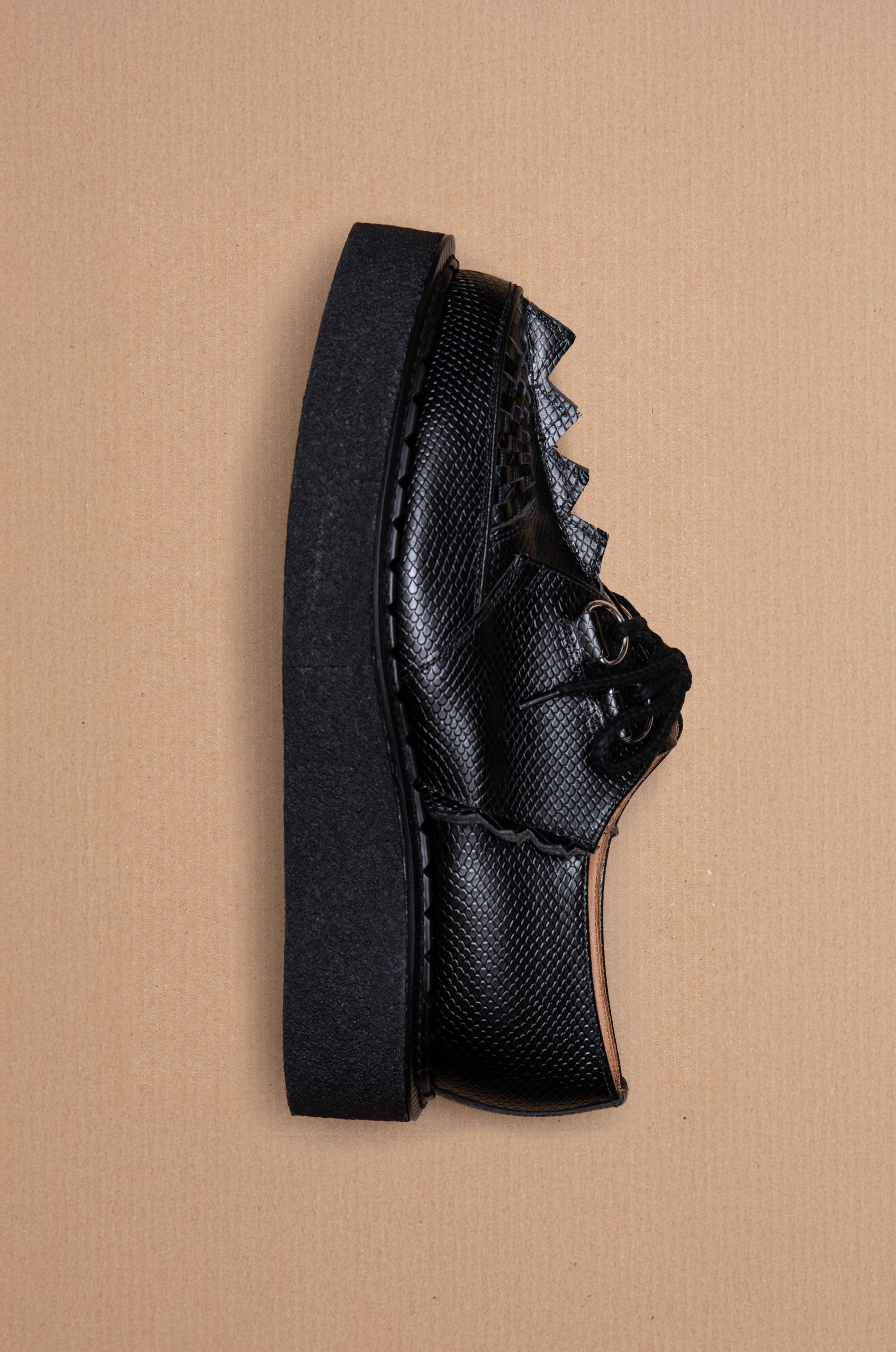<p><strong>‘Split Skipton’ Creeper for George Cox AW25 collection, 2025</strong></p>