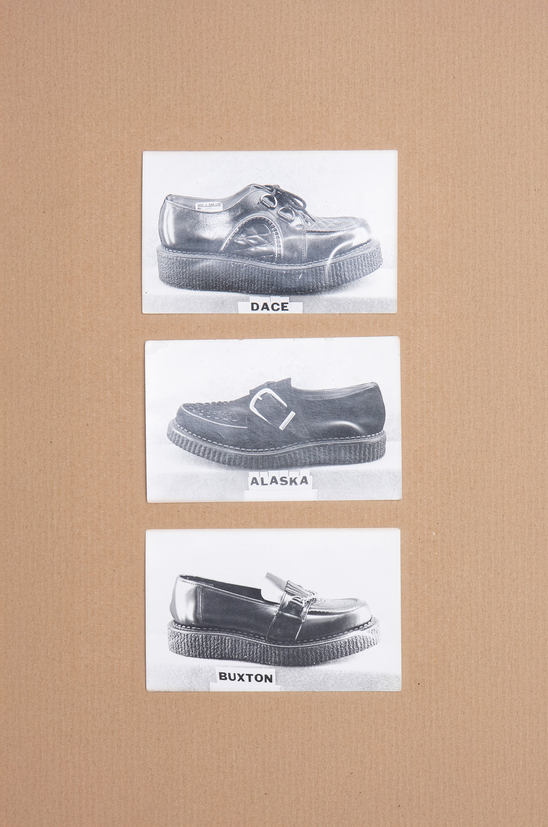 <p><strong>Catalogue images of original Creeper styles, 1974</strong></p>