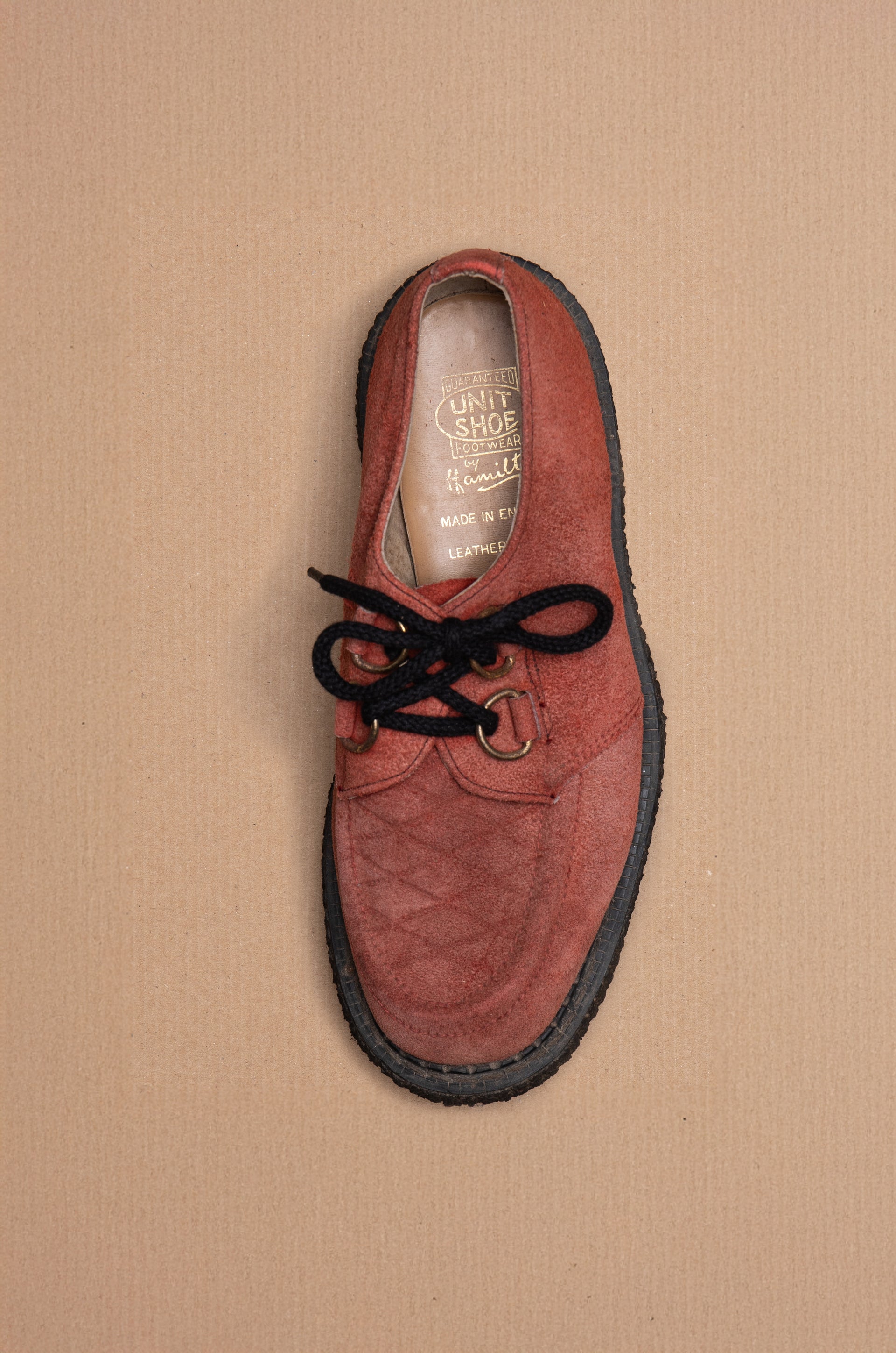 <p><strong>‘Bingley’ Creeper in red suede, 1973</strong></p>