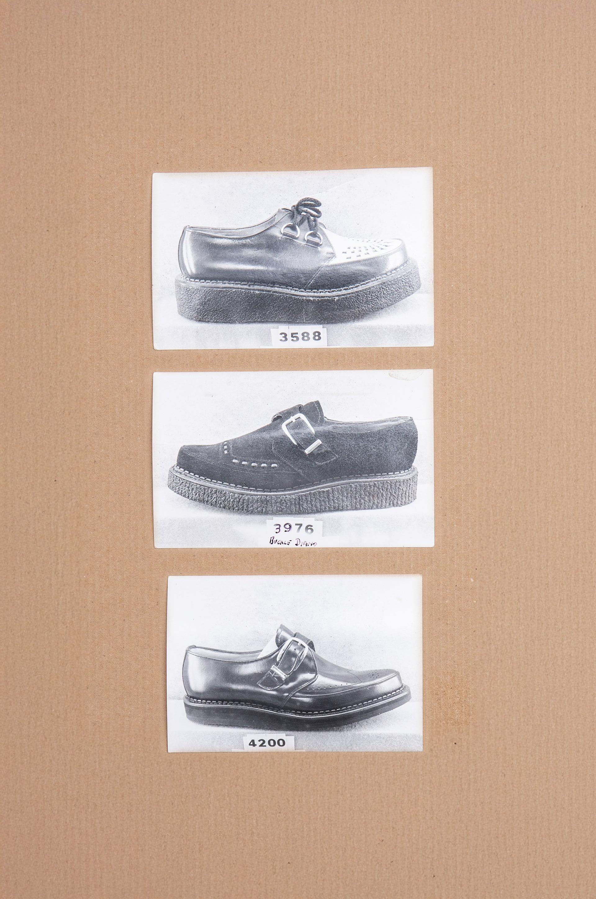 <p><strong>Catalogue images of original Creeper styles, 1975</strong></p>