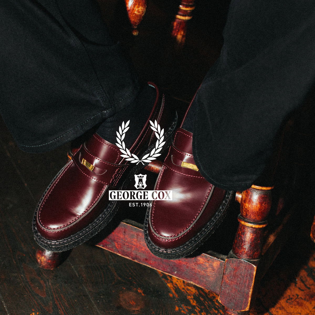 George Cox Fred Perry Penny Loafer Black – George Cox