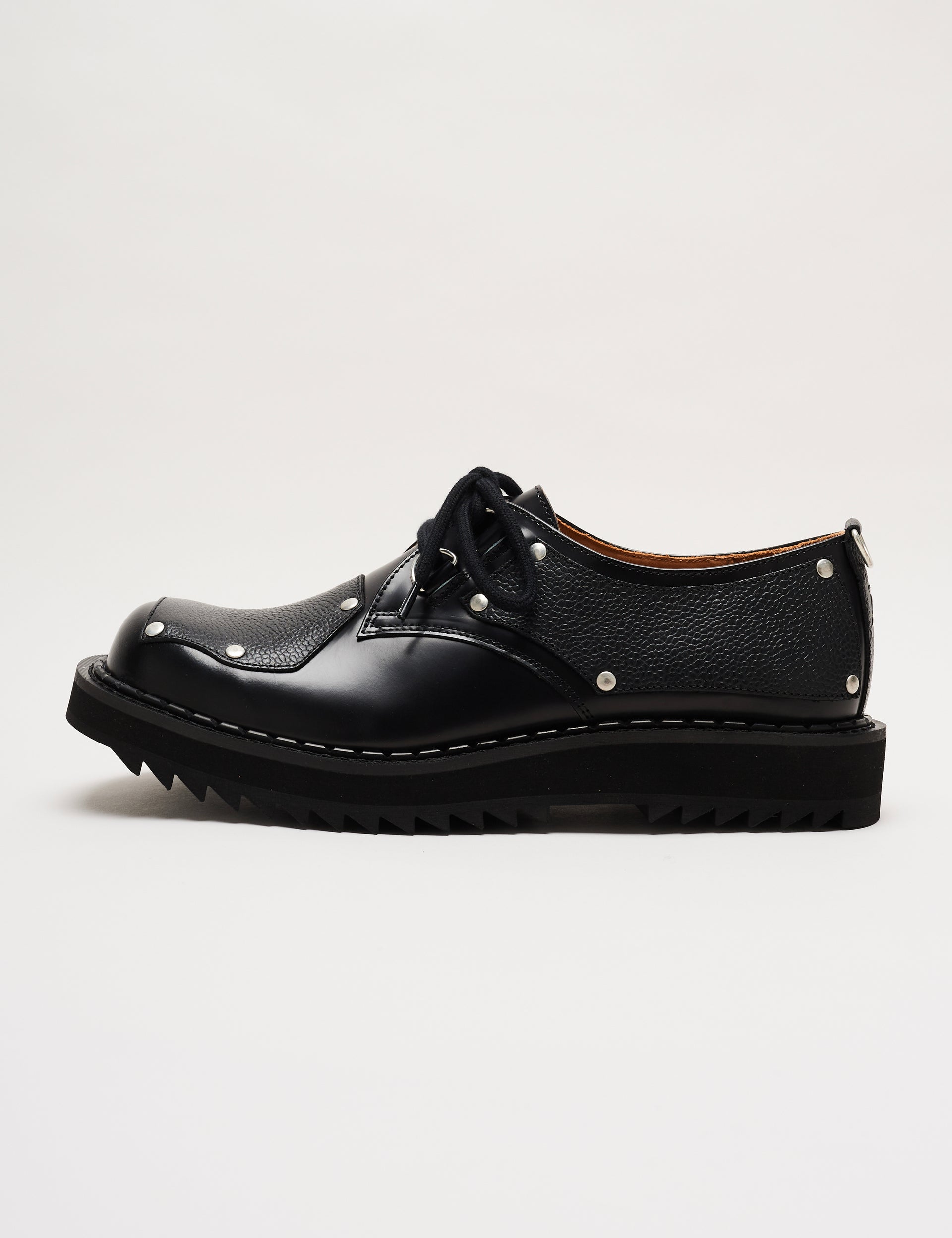 Ripple Bump-Toe Panel Derby Black