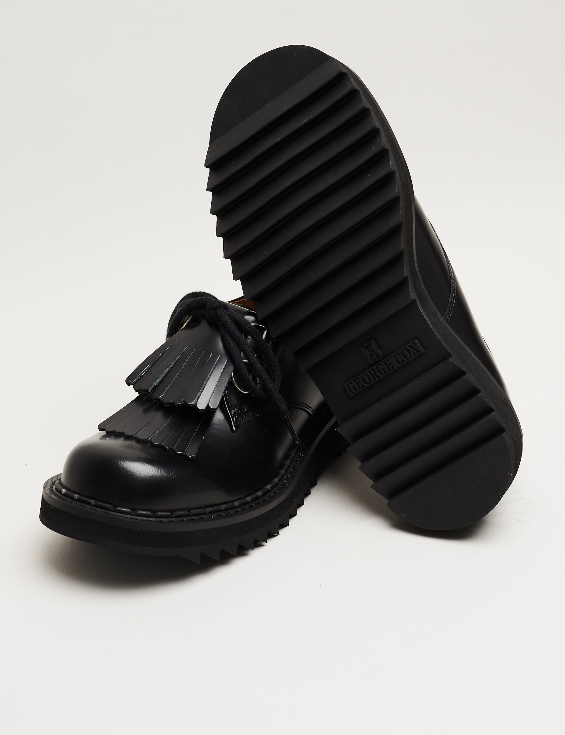 Ripple Fringe Bump Toe Derby Black/Black