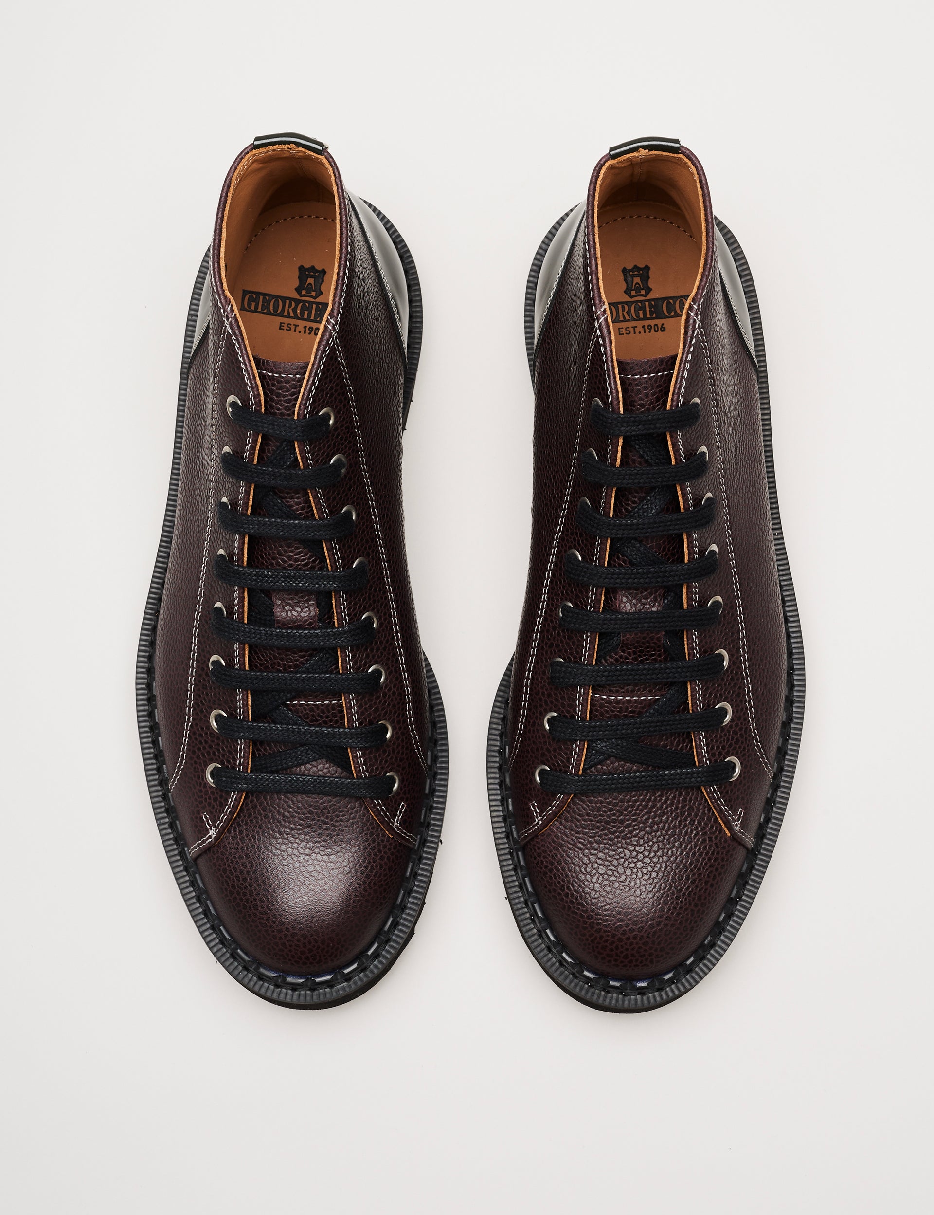 George Cox Men's Ripple Monkey Boot in Oxblood Pebble/Dark Green, US 8.5 George Cox Men's Ripple Monkey Boot in Oxblood Pebble/Dark Green, US 8.5
