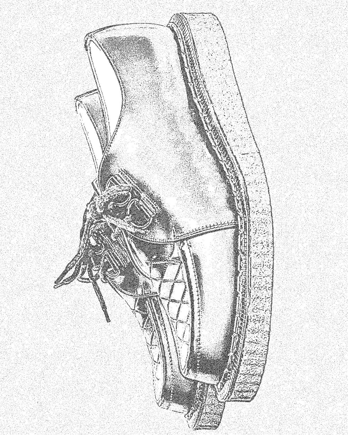 Outline drawing of a Bingley shoe