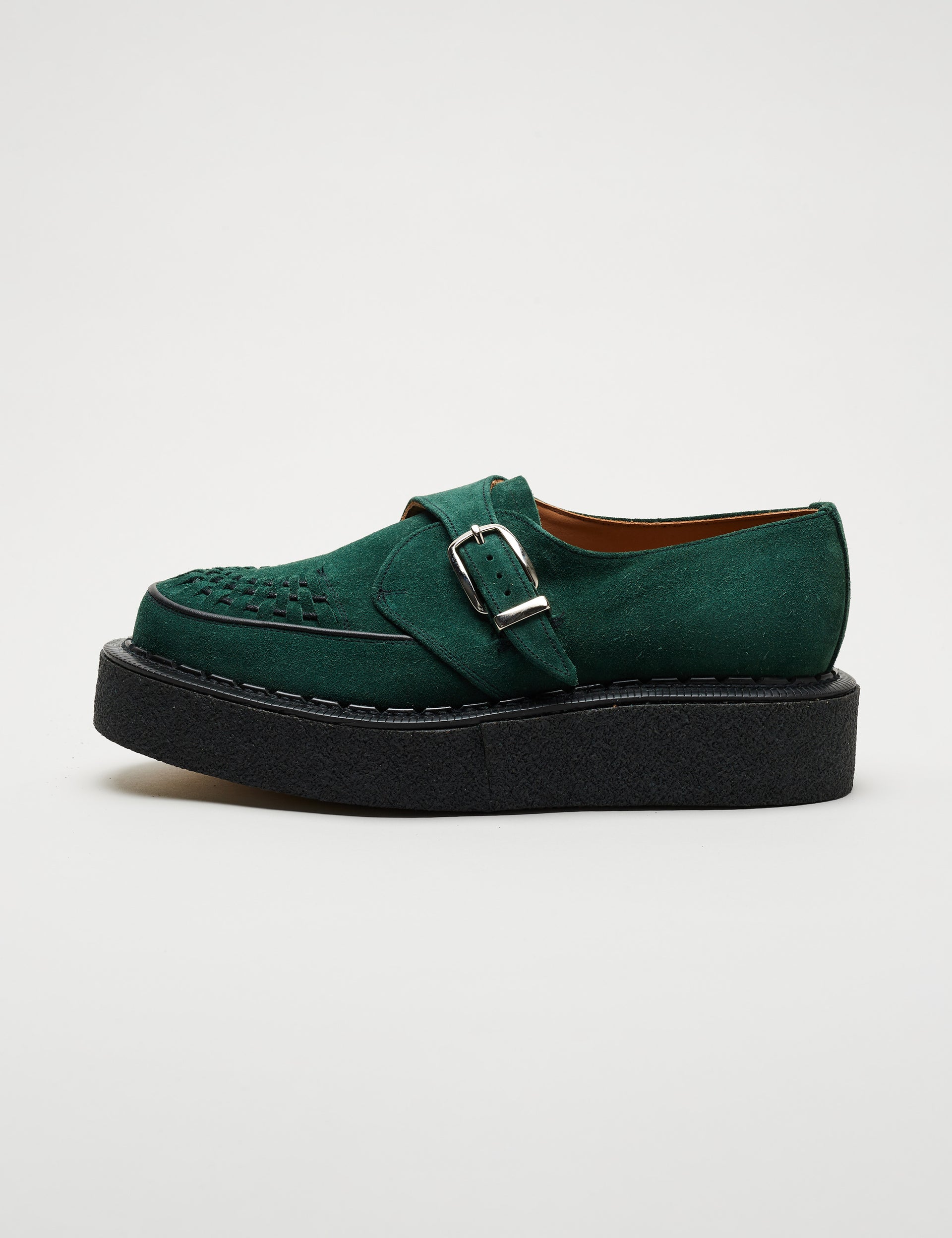 Skipton Monk Bottle Green Suede