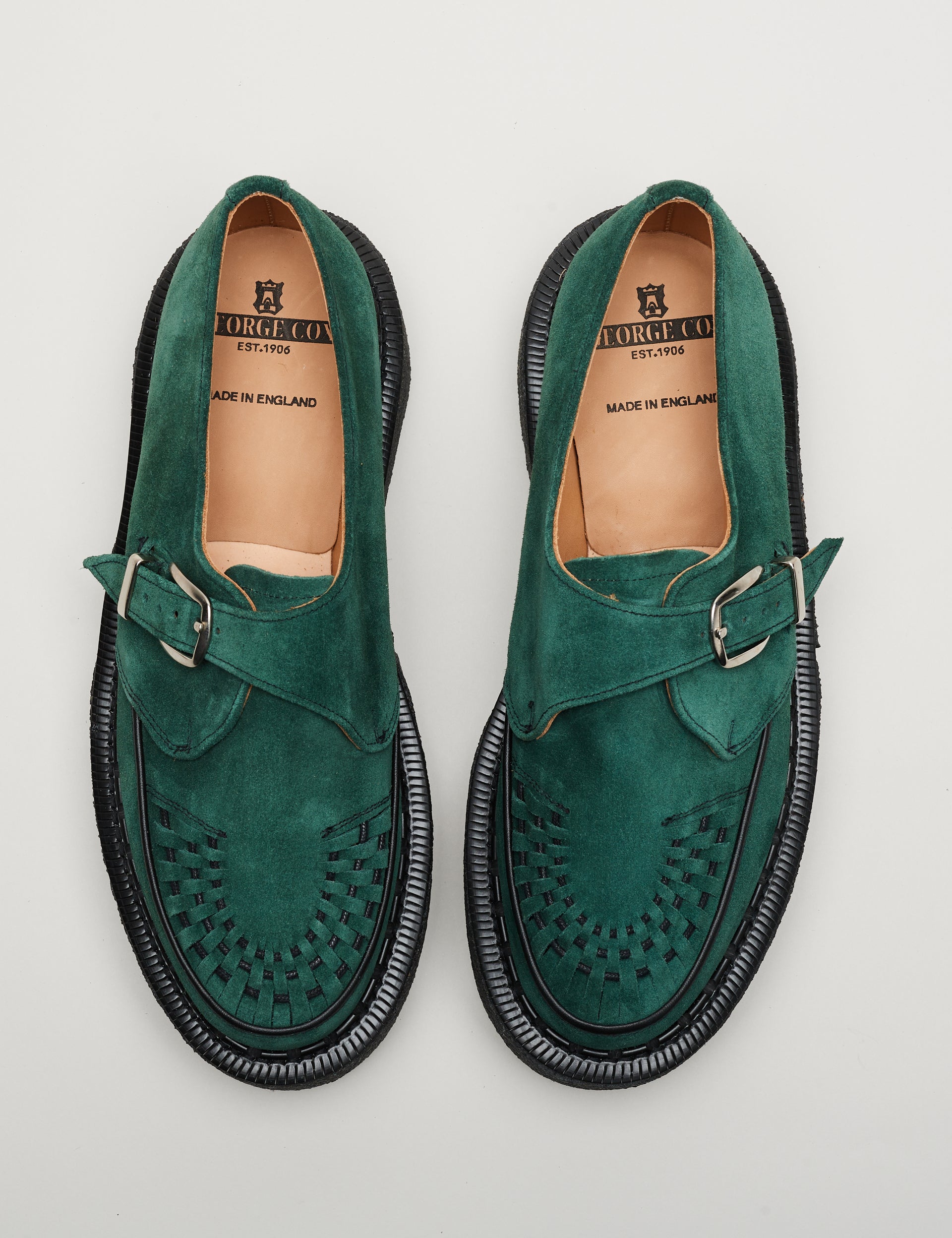 Skipton Monk Bottle Green Suede
