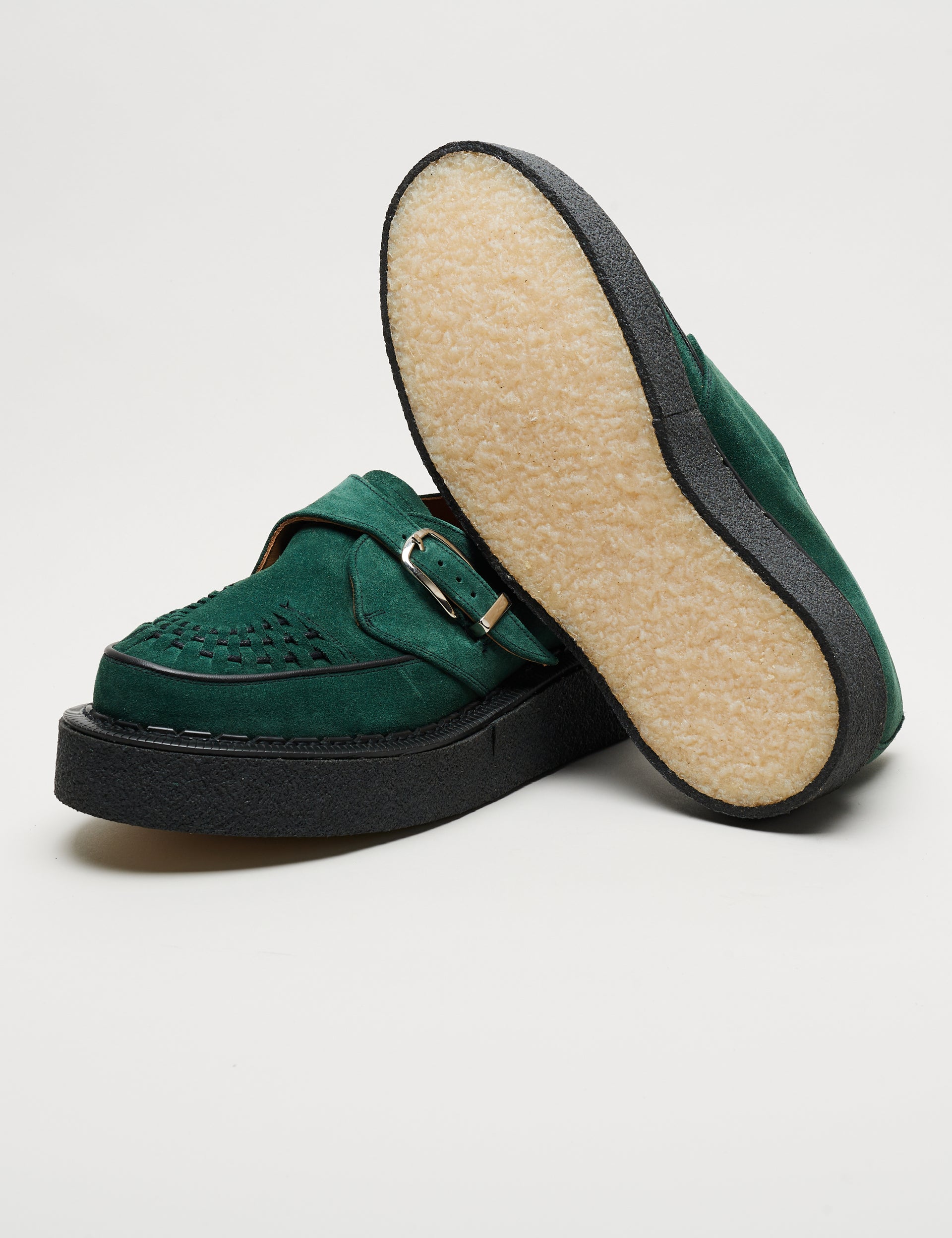 Skipton Monk Bottle Green Suede